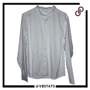 Ministry Men's Mandarin Collar Button Shirt White Size XL Slim